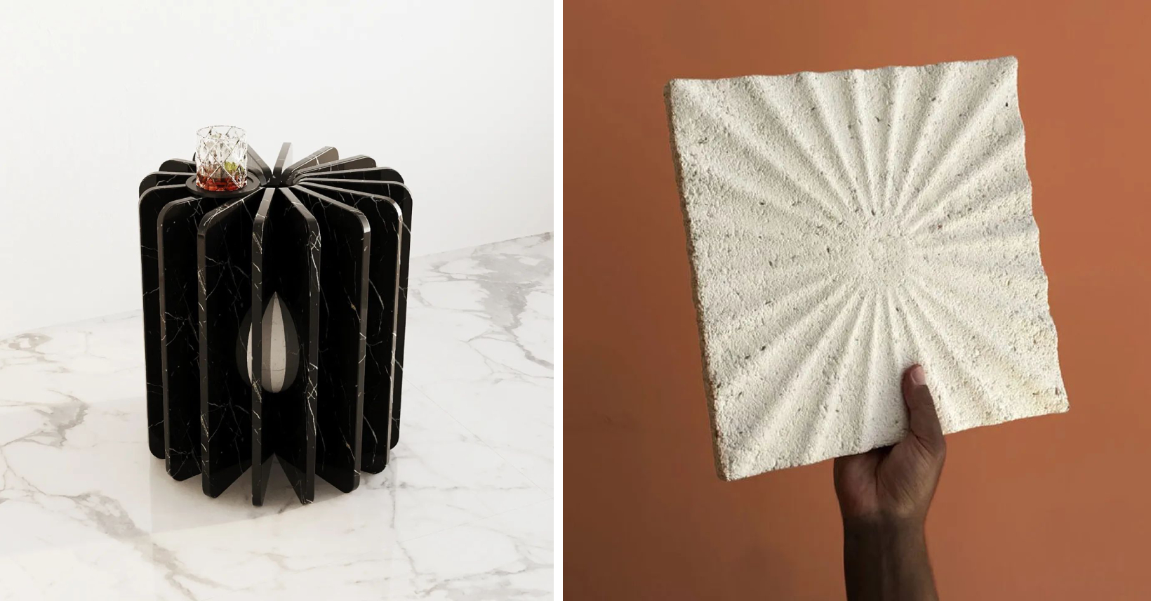 Mesa Fan de Roberta Rampazzo, e revestimento painel acústico Íris, da Furf Design em collab com Mush Eco | Fotos: Divulgação