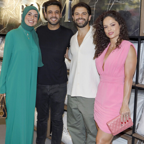 Saja Saifi, Abdo Carim, Duda Nagle e Michele na mostra Sleep Experience da Bed and Room | Foto: Divulgação