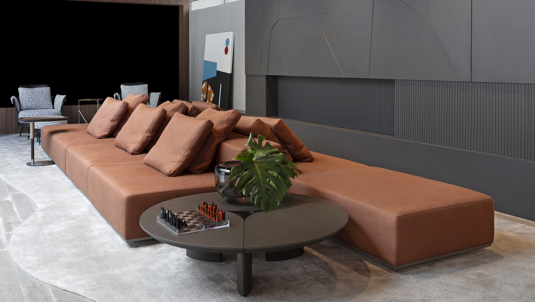 Mostra 'Viver com Arte', na Artefacto Haddock Lobo, ambiente assinado por Camila Strang | Foto: Marco Antonio/ Divulgação