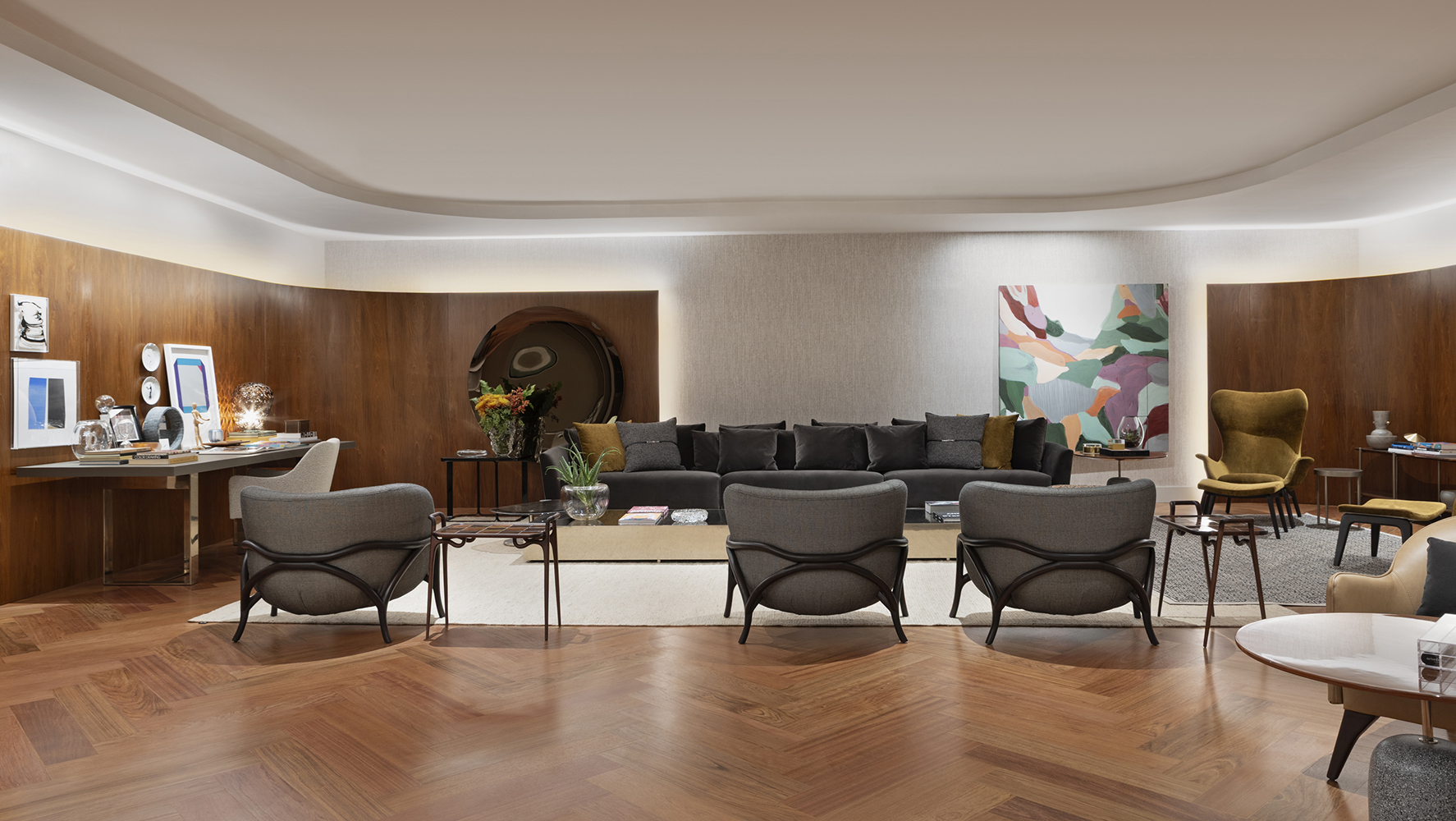 Mostra 'Viver com Arte', na Artefacto Haddock Lobo, ambiente assinado por Patricia Penna | Foto: Marco Antonio/ Divulgação