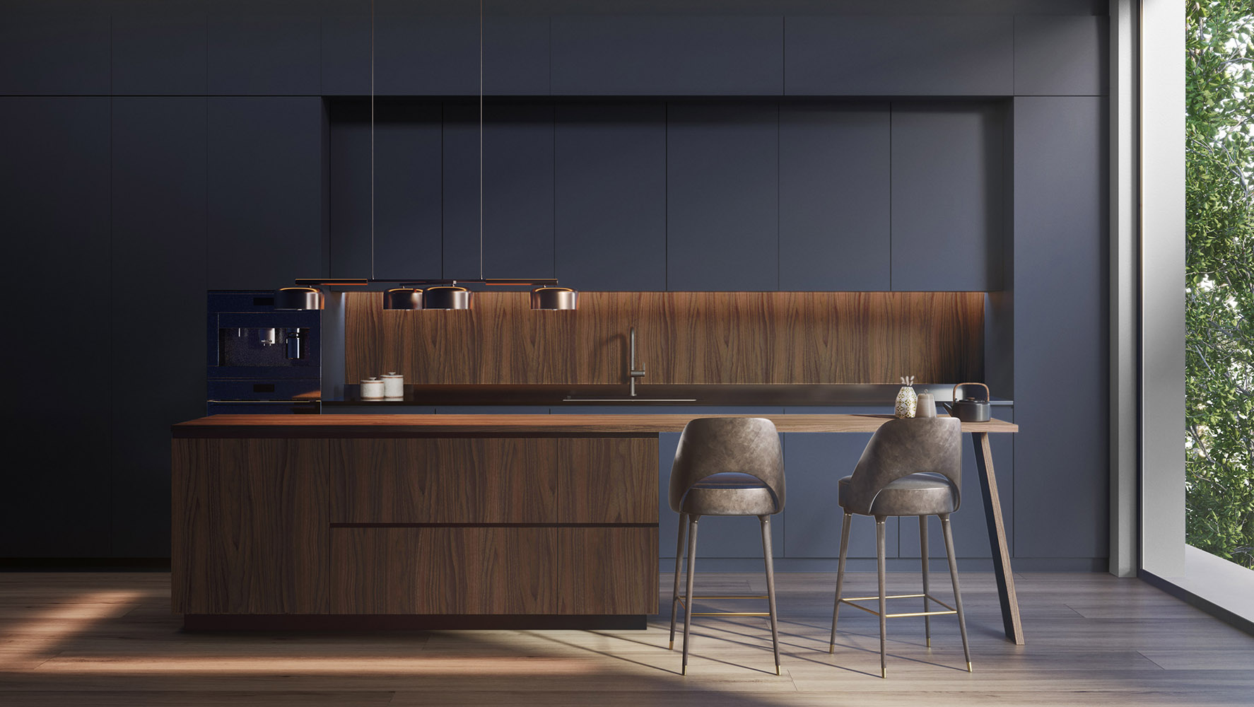 Azul Marinho, nova cor da linha Áris, MDF da Guararapes ideal para áreas de alto tráfego | Foto: Divulgação