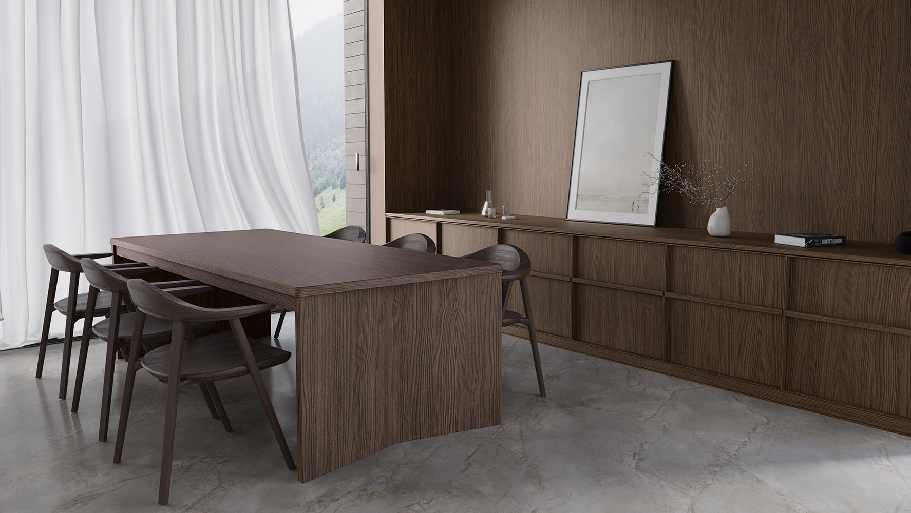 Nova textura Synchro Ash, da Guararapes, aplicada ao MDF Fresno Coimbra | Foto: Divulgação