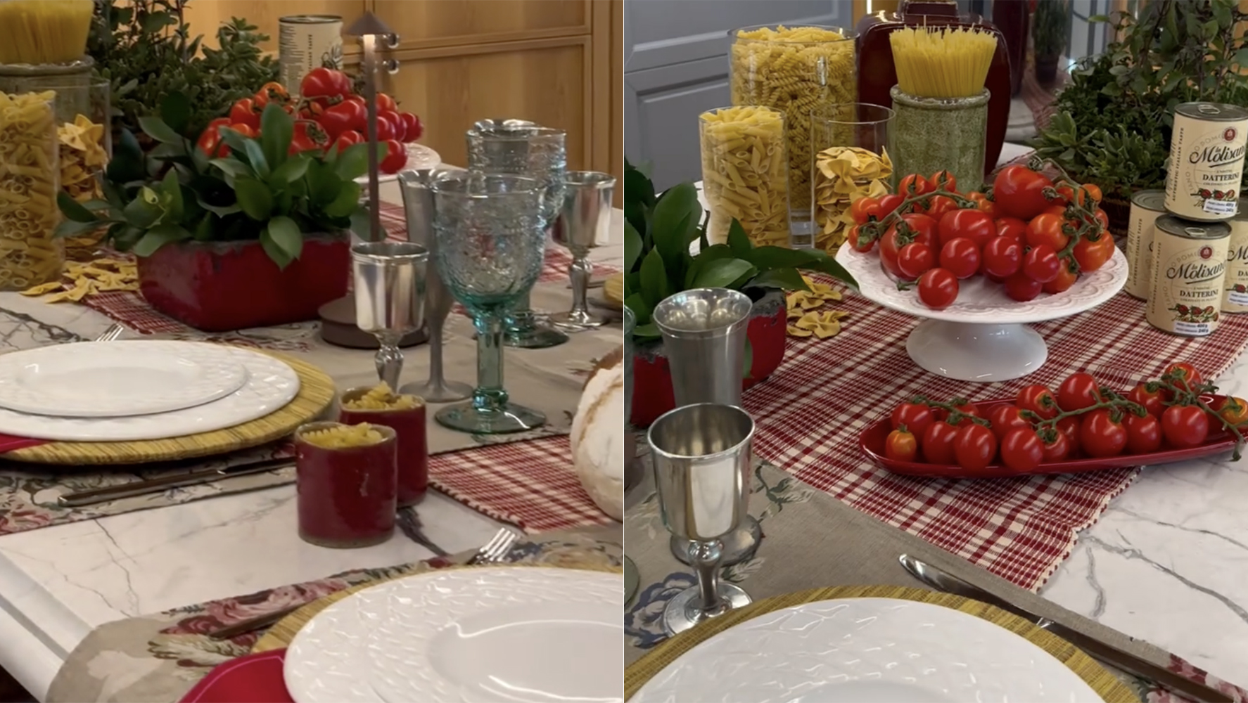 Mesa criada pelas arquitetas Ana Sylvia Bardini e Adriana Speyer, na Placci, durante o evento Food & Design | Imagens: @placci_official - Montagem