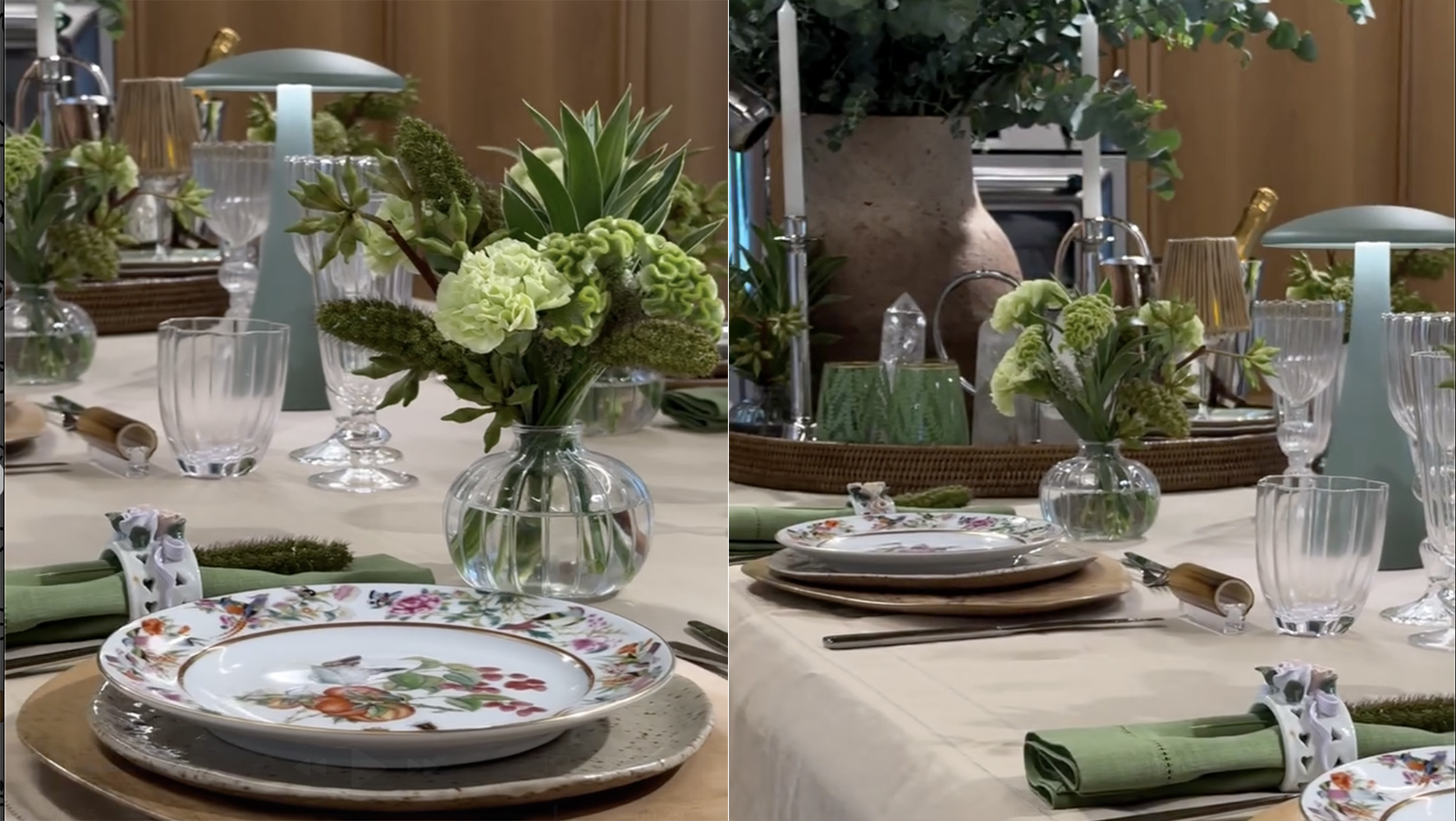 Mesa criada pelo arquiteto Roberto Alves, na Placci, durante o evento Food & Design | Imagens: @placci_official - Montagem