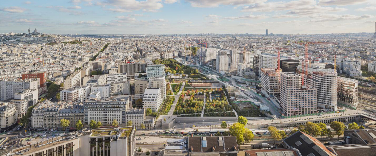 Clichy-Batignolles, no 17º arrondissement, em Paris é um eco-distrito baseado no conceito de Cidade de 15 Minutos | Imagem: Divulgação