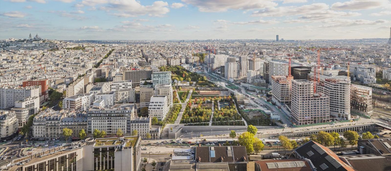 Clichy-Batignolles, no 17º arrondissement, em Paris é um eco-distrito baseado no conceito de Cidade de 15 Minutos | Imagem: Divulgação