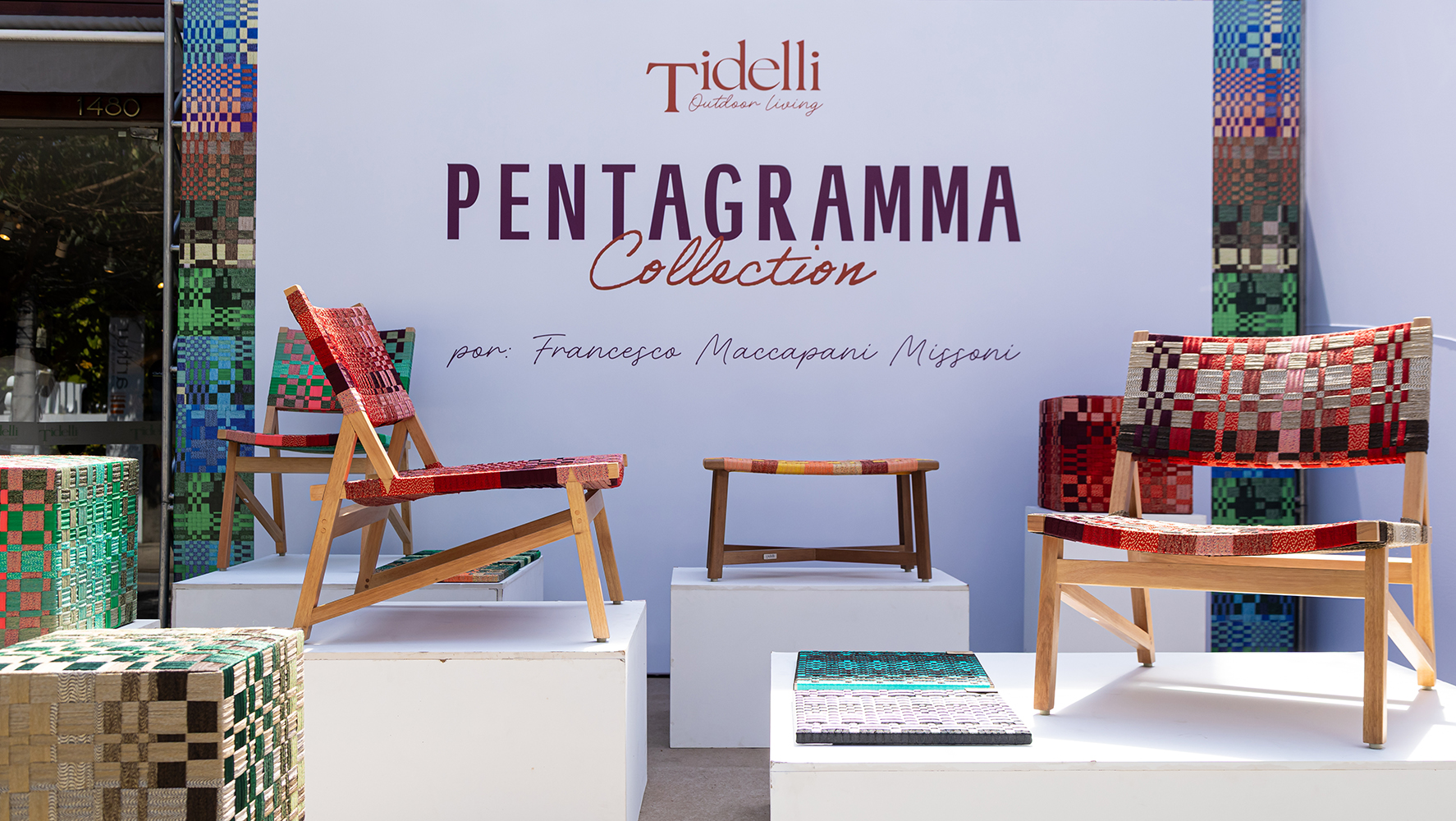 Coleção de padrões Pentagramma, criada pelo italiano Francesco Maccapani Missoni para a Tidelli, aplicada a móveis da marca | Foto: Monique Araújo/ DW!