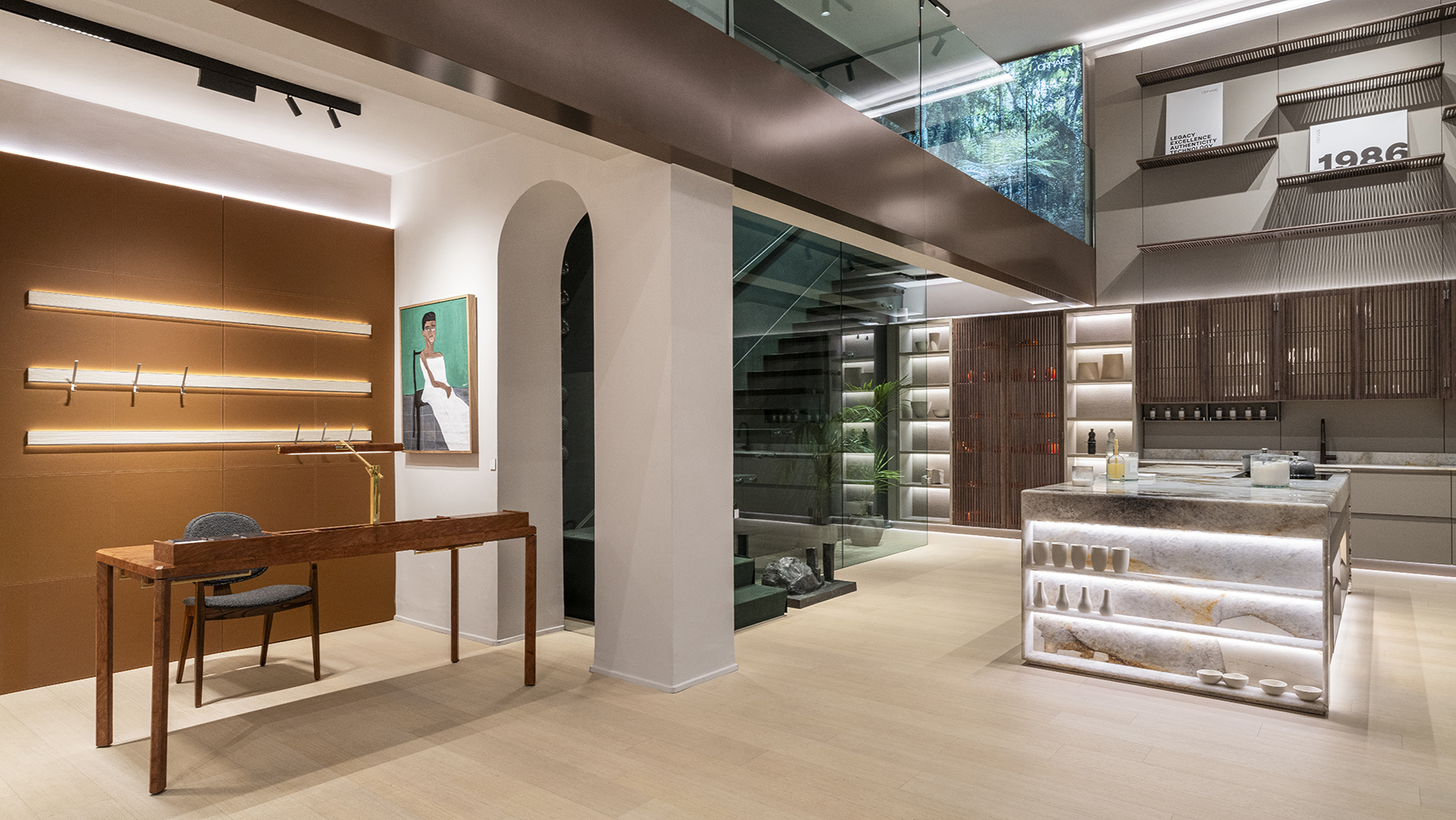 Ambiente da flagship Ornare, em Milão | Foto: Delfino Sisto Legnani/ DSL Studio/ Divulgação