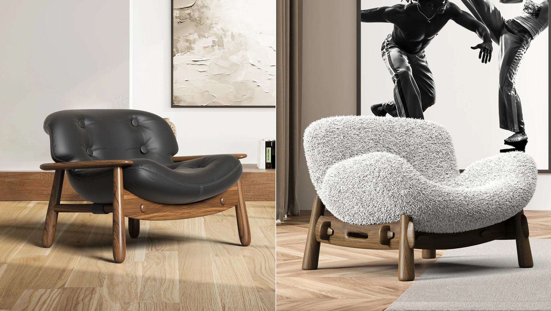 Poltronas Karajá e Ouriço assinadas pelo designer Maurício Marquez para a Novo Ambiente | Fotos: Reprodução @novoambiente