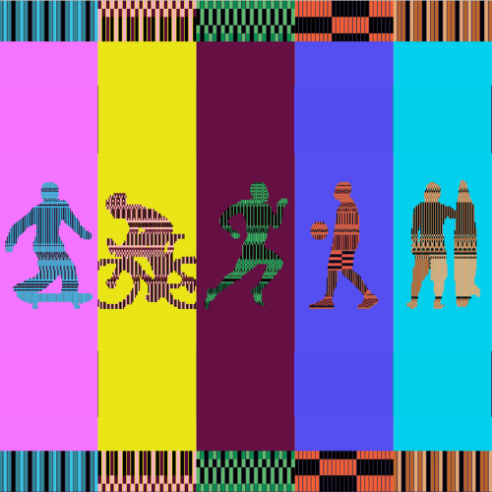 No mostra Arquitetura e Design Esportivo, projetos e ambientações evidenciam cinco modalidades – futebol, skate, surfe, atletismo e ciclismo. Para completar o clima, artistas convidados customizam bolas, shapes e pranchas, e uma instalação aérea apresenta a identidade visual da DW!15 (foto), desenvolvida pelo Colletivo Design, em versão esportiva | Imagem: Divulgação