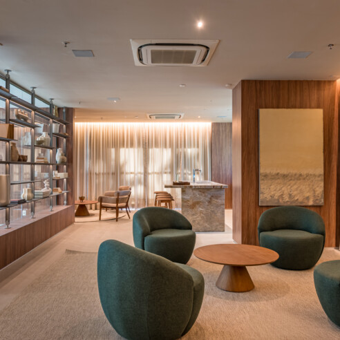 Detalhe de uma das áreas comuns do empreendimento ORO Ilha Pura by Ornare, no Rio de Janeiro. Foto: Divulgação