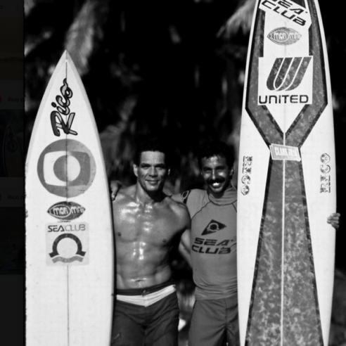 Rico de Souza e Relson Gracie no Havaí, anos 1980 | Foto: Acervo pessoal Rico de Souza
